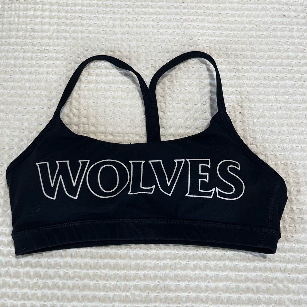 🖤 Darc Sport Wolves Sports Bra – Black w/ White Wolves Lettering 🖤